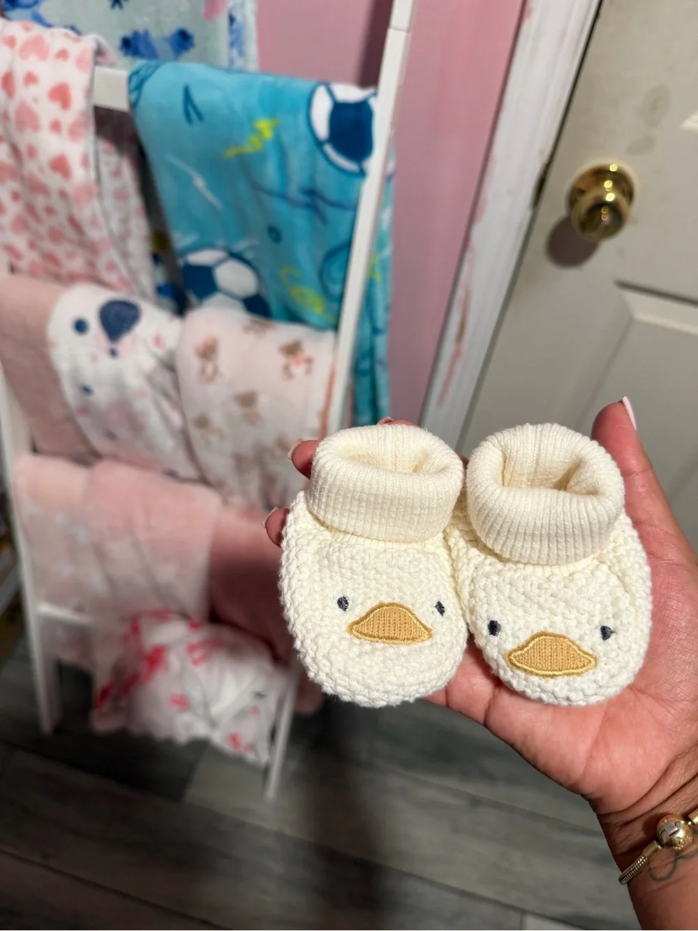Carter's Cream Knit Duck Booties